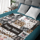 Personalized Custom Name Animal Print Baby Blanket